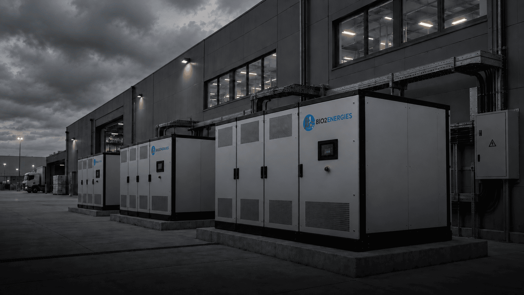Equipos GIGA instalados junto a naves industriales