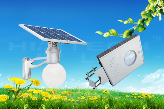 Farola solar con luminaria LED